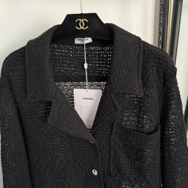 CHANEL 25S CARDIGAN EN MAILLE À MANCHES LONGUES MODÈLE 129