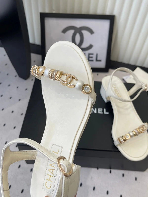 CC 26s Sandales 35 Mouton blanc Perles 650098