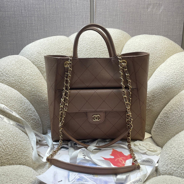 CC 2026 Shopping Bag 39cm Grained Calfskin Leather
