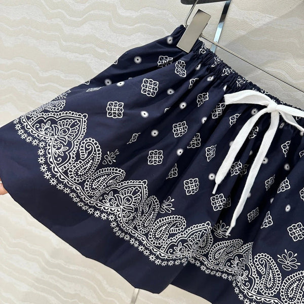 JUPE MI-LONGUE PLISSÉE BLEU NUIT MIUMIU