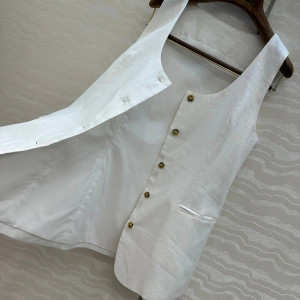 LP SLEEVELESS LINEN BLAZER 272243