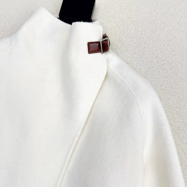 MANTEAU COL MONTANT EN LAINE DOUBLE-FACE HERMÈS 25S 188