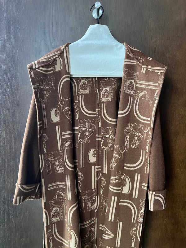 HERMES 25S REVERSIBLE LONG HOODED COAT 048