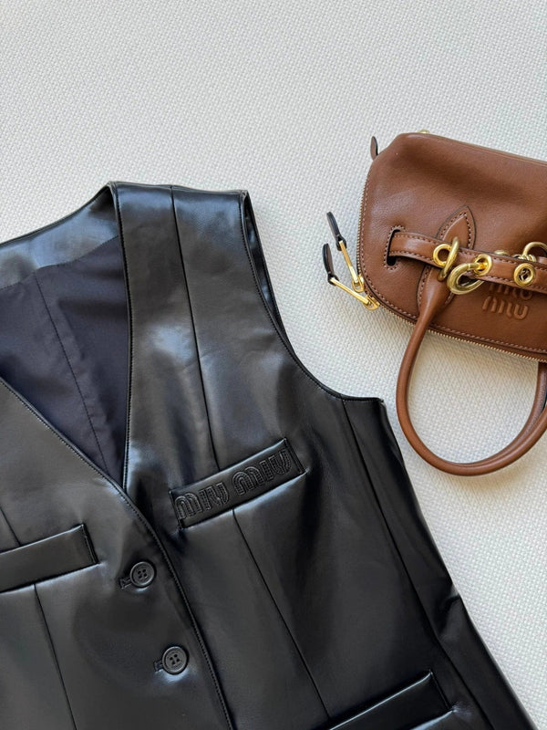 GILET EN CUIR MIUMIU STYLE 728