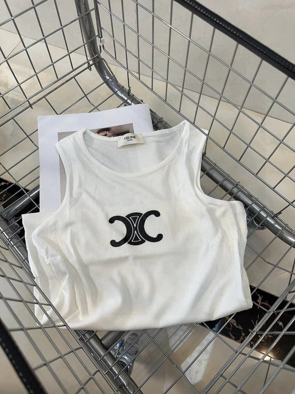 TANK TOP 627697 IN WHITE COTTON RIBBED