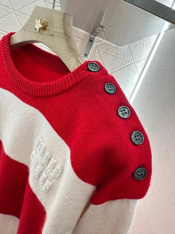 PULL MIU MIU COL ROND RAYÉ 276681