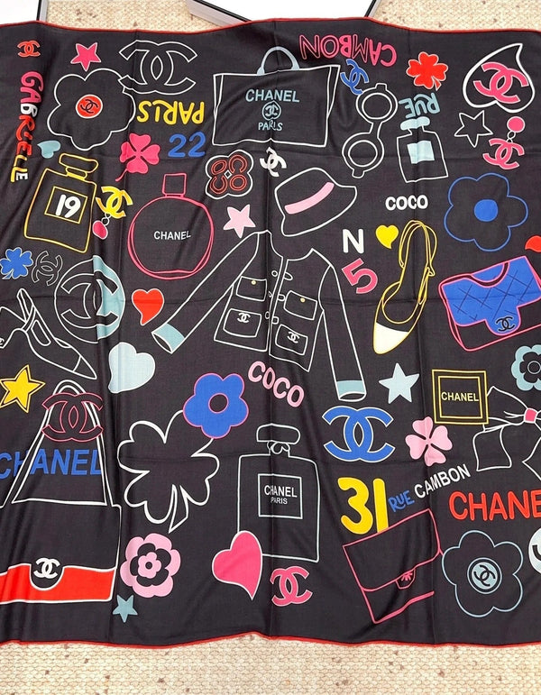 CHANEL 25S SCARF 140 CM IN CASHMERE SILK 943927