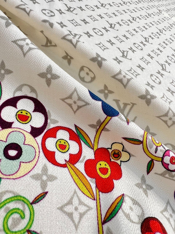 LV SCARF 135 CM IN WOOL MIX SILK 715458