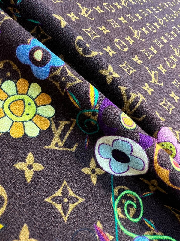 LV SCARF 135 CM IN WOOL MIX SILK 715457