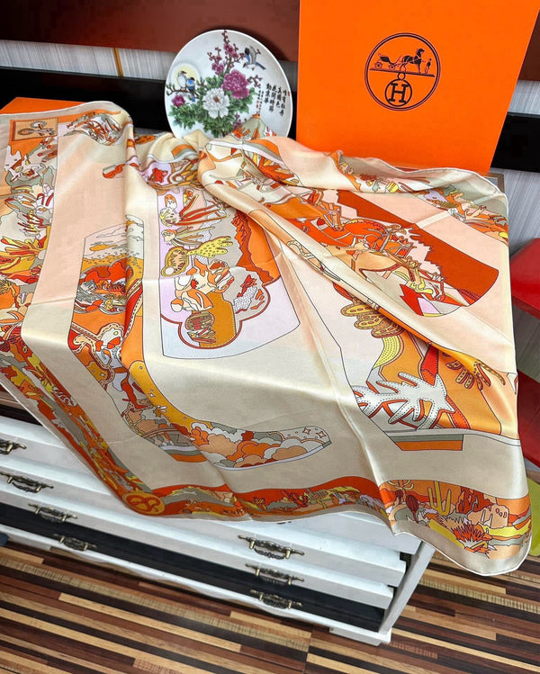 HERMES 25S SCARF 90 IN SILK 33836