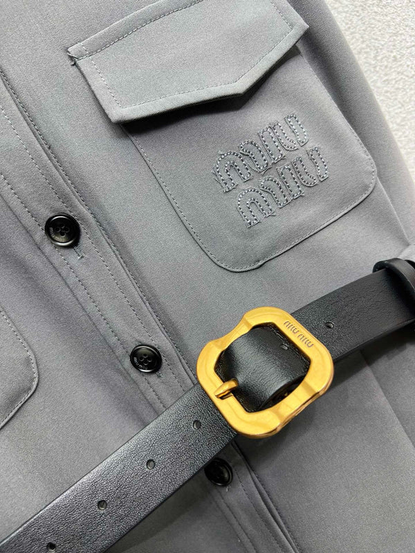 MIUMIU SLEEVELESS DRESS WITH BELT STYLE 64