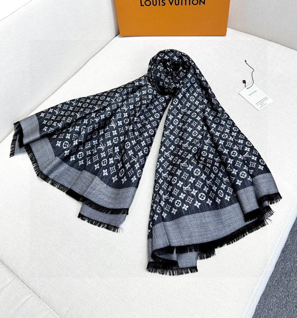 LV SCARF 120 CM IN WOOL MIX SILK 737299