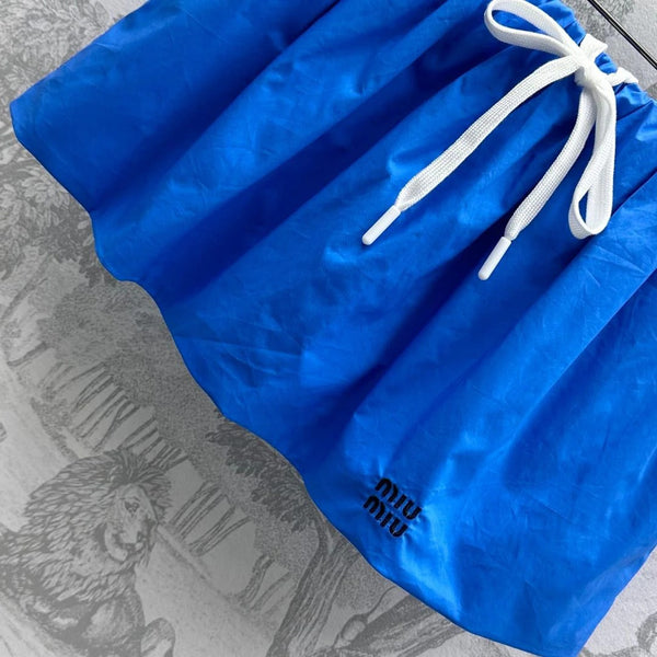 MIUMIU PLEATED DRAWSTRING MINI SKIRT 267799