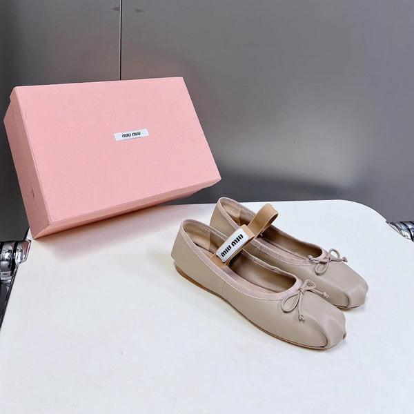 M BALLET FLAT SHOES LIGHT NUDE SHEEPSKIN