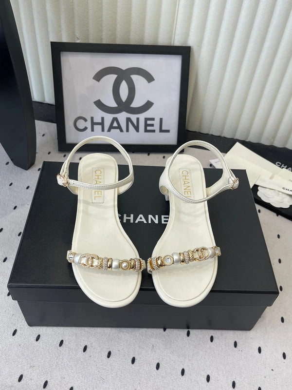 CC 26s Sandales 35 Mouton blanc Perles 650098