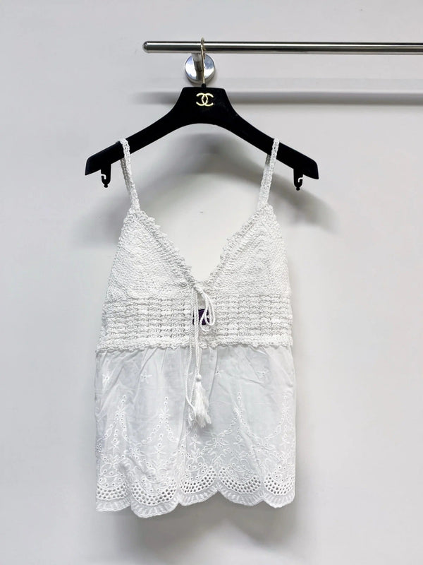 Chanel 2026 Camisole Coton Beige et Blanc