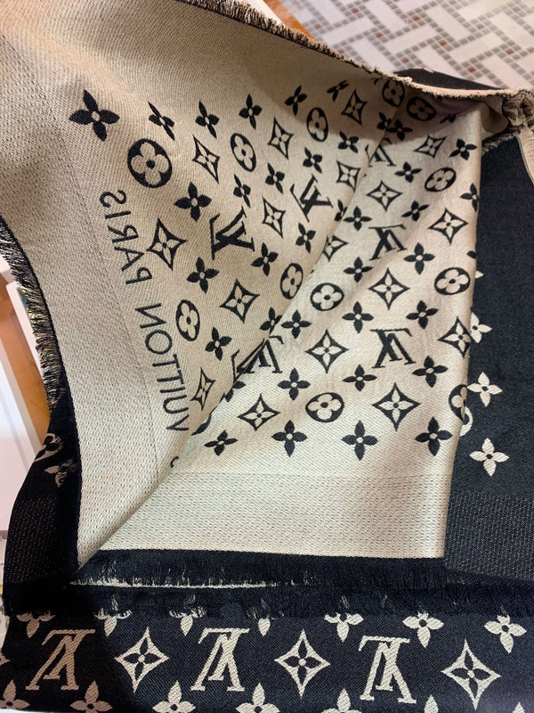 LV SCARF 200 CM IN WOOL MIX SILK 737209