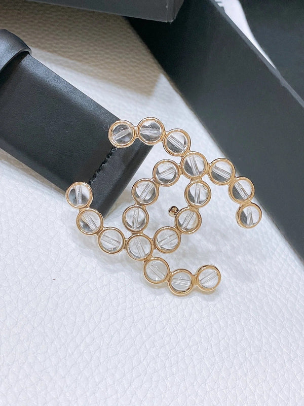 CC BELT 30 MM IN BLACK CALFSKIN PEARL LOGO