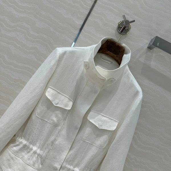 GIACCA IN LINO CON COLLO ALTO CLASSICA LP 265165