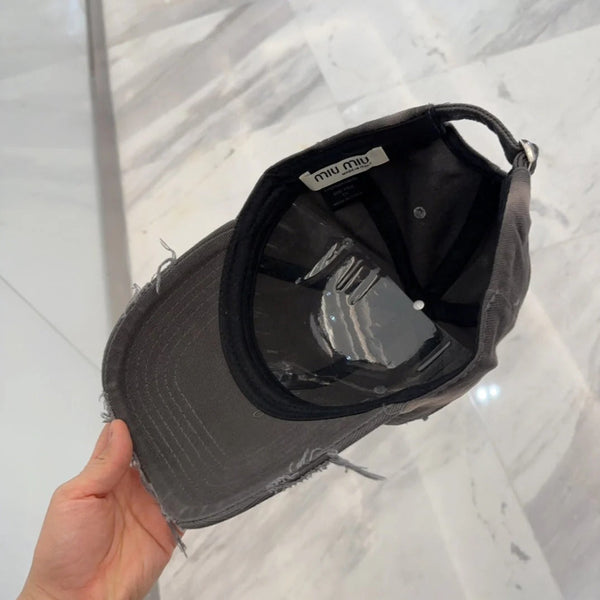 CAPPELLINO DA BASEBALL MM IN TESSUTO MARRONE MOCHA SCURO EFFETTO ANTIQUATO, STILE 2