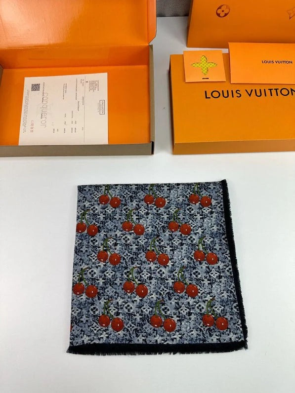 LV SCARF 140 CM IN SILK-CASHMERE BLEND 709636