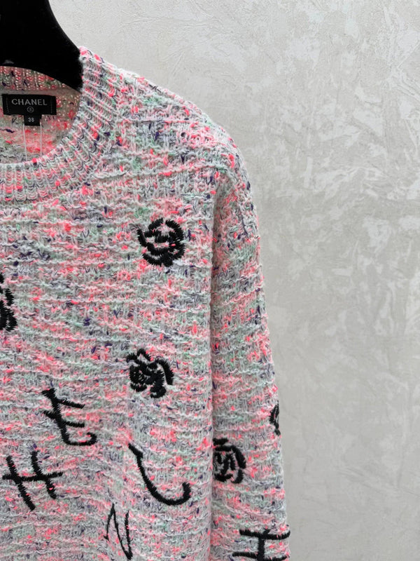 Pull en maille ras du cou avec logo brodé CC 26 Laine 809408