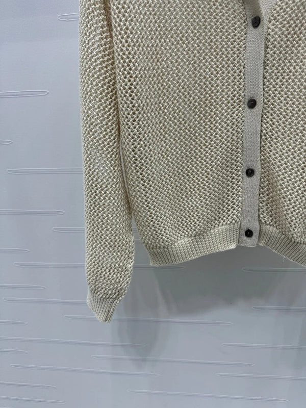 PRADA LACE-KNIT LONG-SLEEVE HOODIE 274830