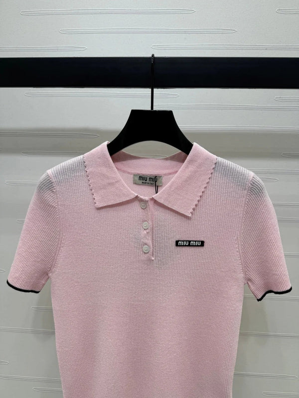 MIUMIU SHORT-SLEEVE KNIT POLO 269423