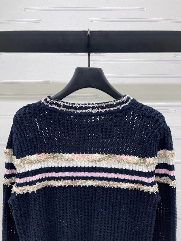 CHANEL PULL EN MAILLE AJOURÉE MANCHES LONGUES STYLE 162 COLLECTION 25S