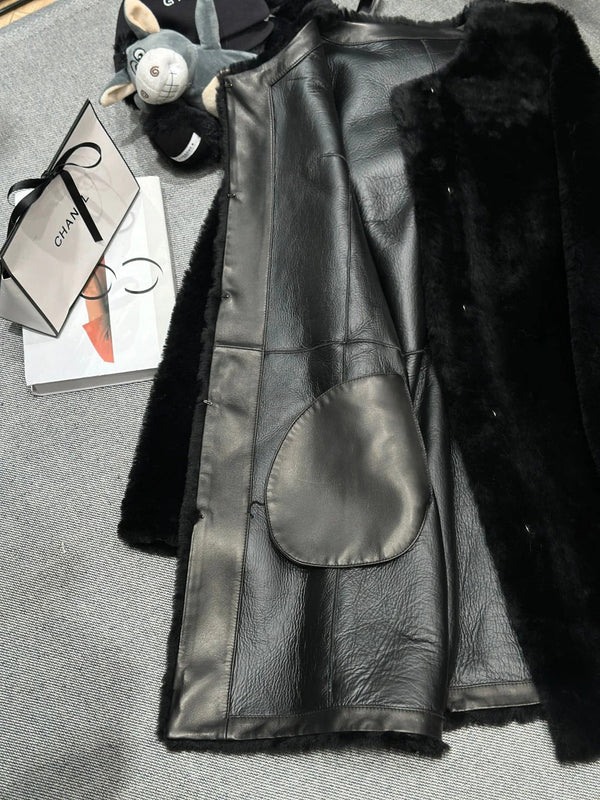 CHANEL 25S SHEEP FUR COAT 505