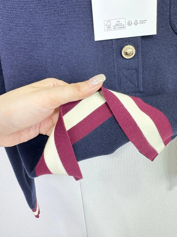 CHANEL 25S POLO EN MAILLE À MANCHES LONGUES 589