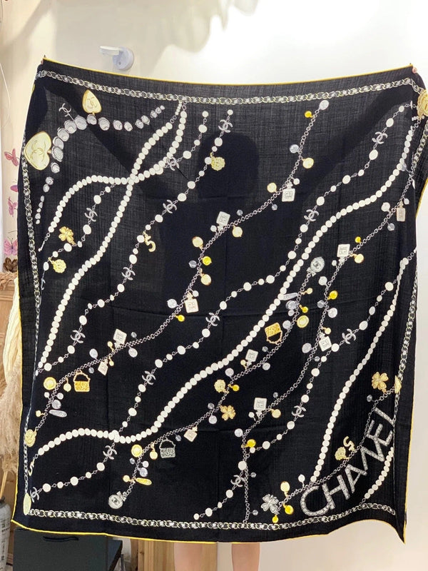 CHANEL 25S SCARF 135 CM IN CASHMERE SILK 941837