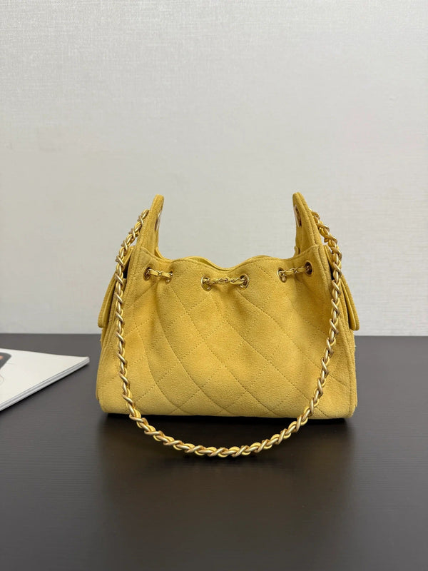 Chanel 2026 Hobo Bag 22cm Yellow Suede