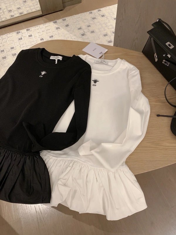 DIOR 25S LONG-SLEEVE PEPLUM T-SHIRT STYLE 186