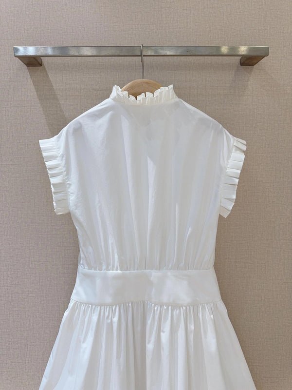 DIOR 25S SHORT PLEATED LACE SHIRT DRESS 553