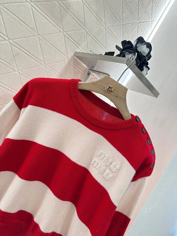 PULL MIU MIU COL ROND RAYÉ 276681