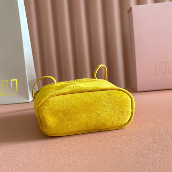 MINI TOTE BAG 17 MUSTARD YELLOW IN NAPPA CALFSKIN