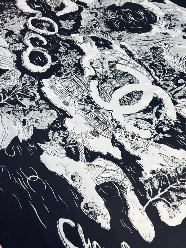 CHANEL 25S SCARF 90 IN SILK 735864