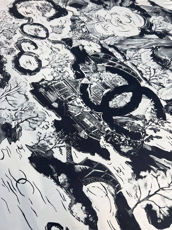 CHANEL 25S SCARF 90 IN SILK 735865