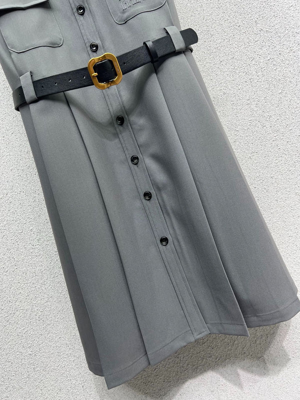 MIUMIU SLEEVELESS DRESS WITH BELT STYLE 64