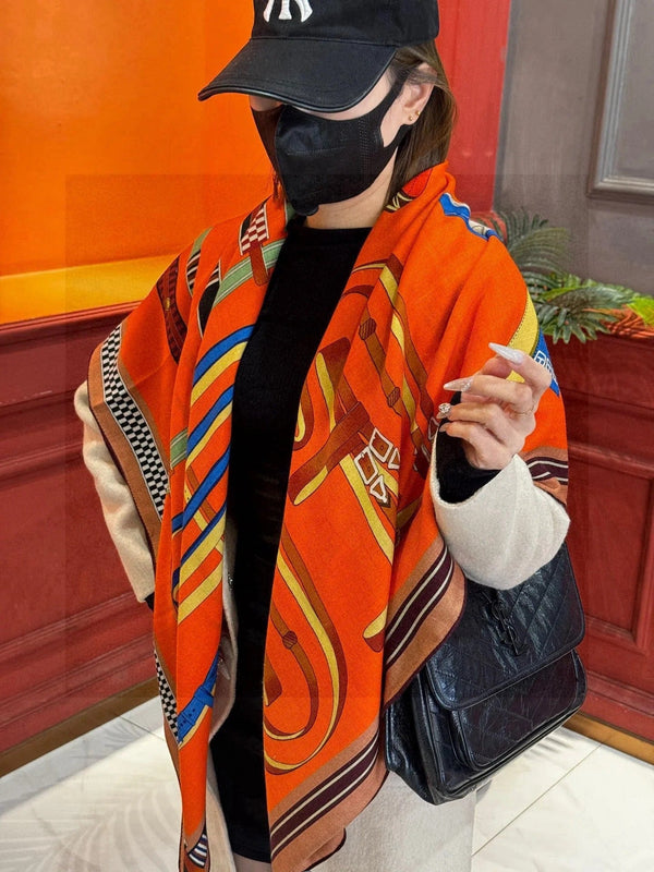 HERMES 25S SCIARPA 140 IN SETA E CASHMERE 735809