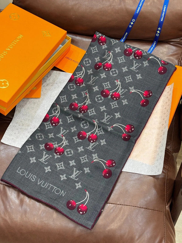 LV SCARF 140 CM IN SILK-CASHMERE BLEND 737268