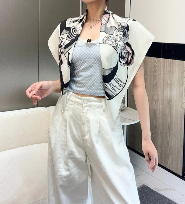 CHANEL 25S SCARF 90 IN SILK 718599