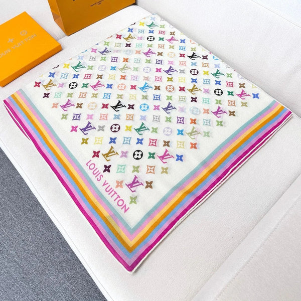 LV SCARF 134 CM IN WOOL MIX SILK 703624