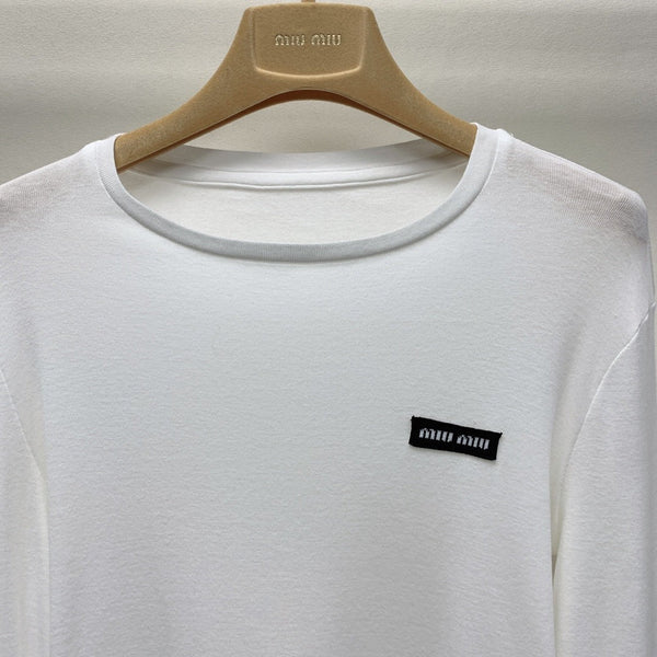 MIUMIU T-SHIRT LEGGERA E TRASPIRANTE IN PIZZO 268130