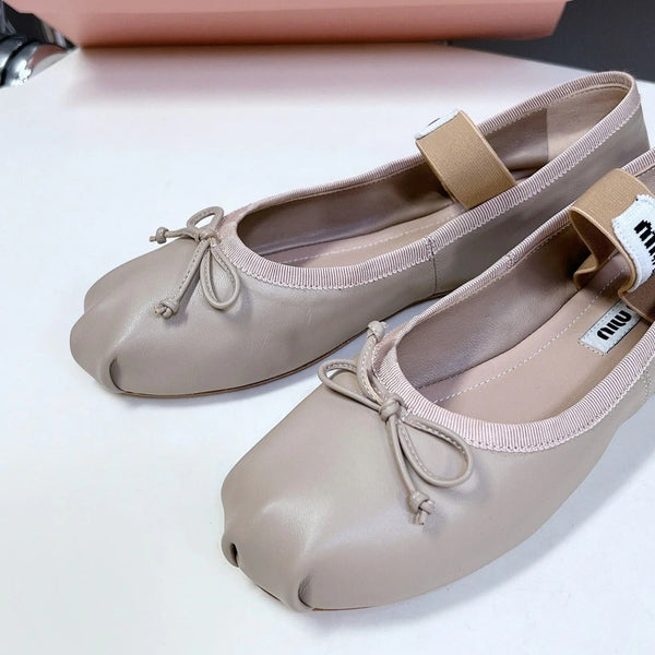 M BALLET FLAT SHOES LIGHT NUDE SHEEPSKIN