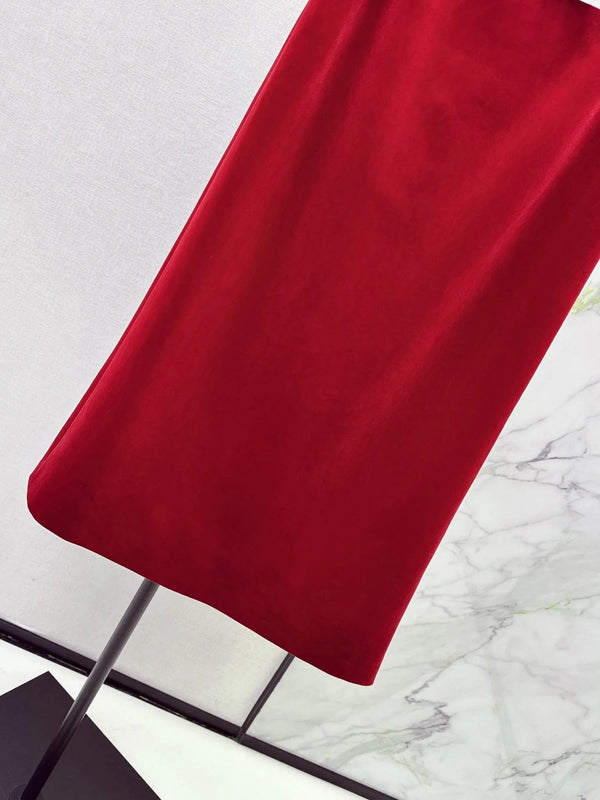 DIOR 25S LONG VELVET MIDI SKIRT 521
