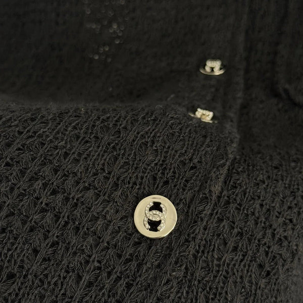 CHANEL 25S CARDIGAN EN MAILLE À MANCHES LONGUES MODÈLE 129
