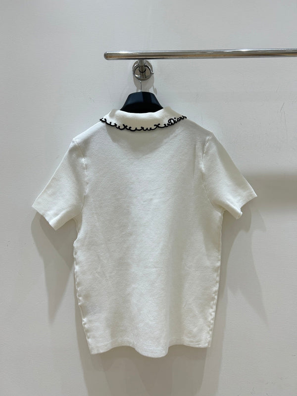 CD 2026 Short-Sleeved Tops Polo White Cotton 489142