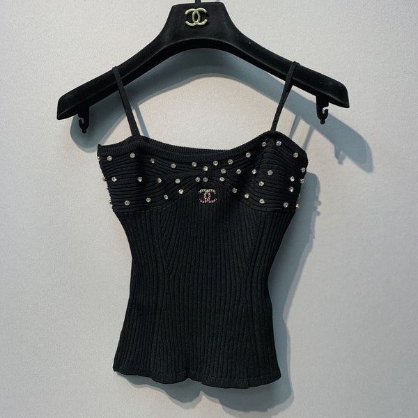 Chanel 2026 Caraco en maille Polyester Viscose Blanc et Noir